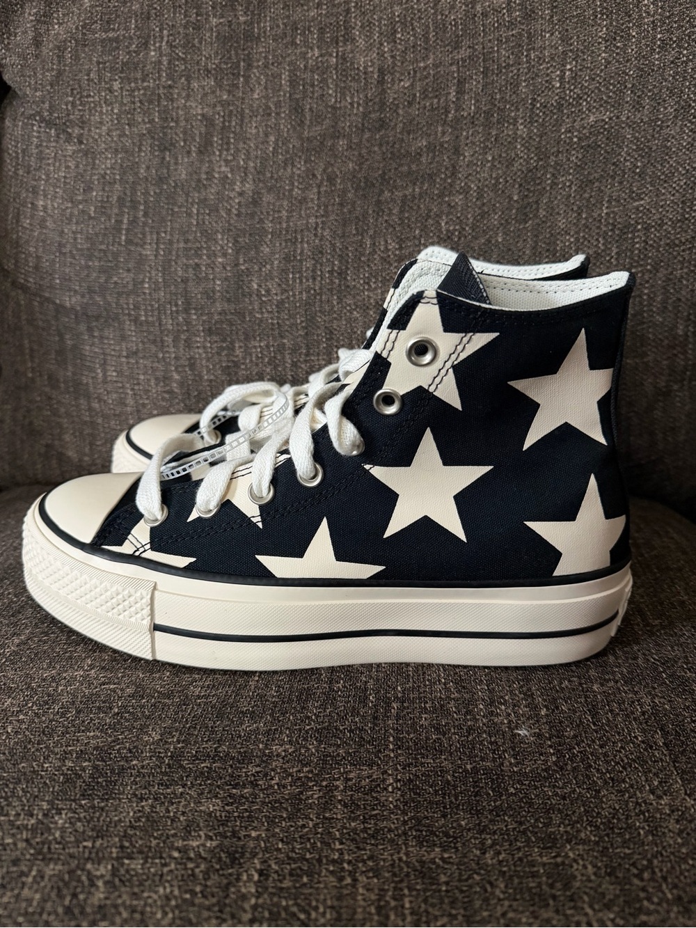 Converse Chuck Taylor Lift Hi Platform Stars Black Womens 8.5 A09903C NEW